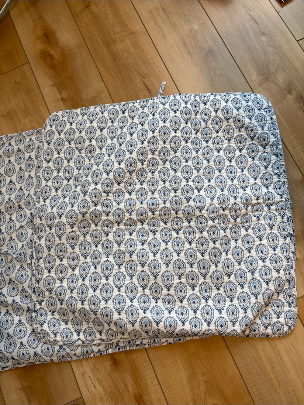 Nicole Miller PAIR of Quilted Euro Pillow Cover - Blue and White